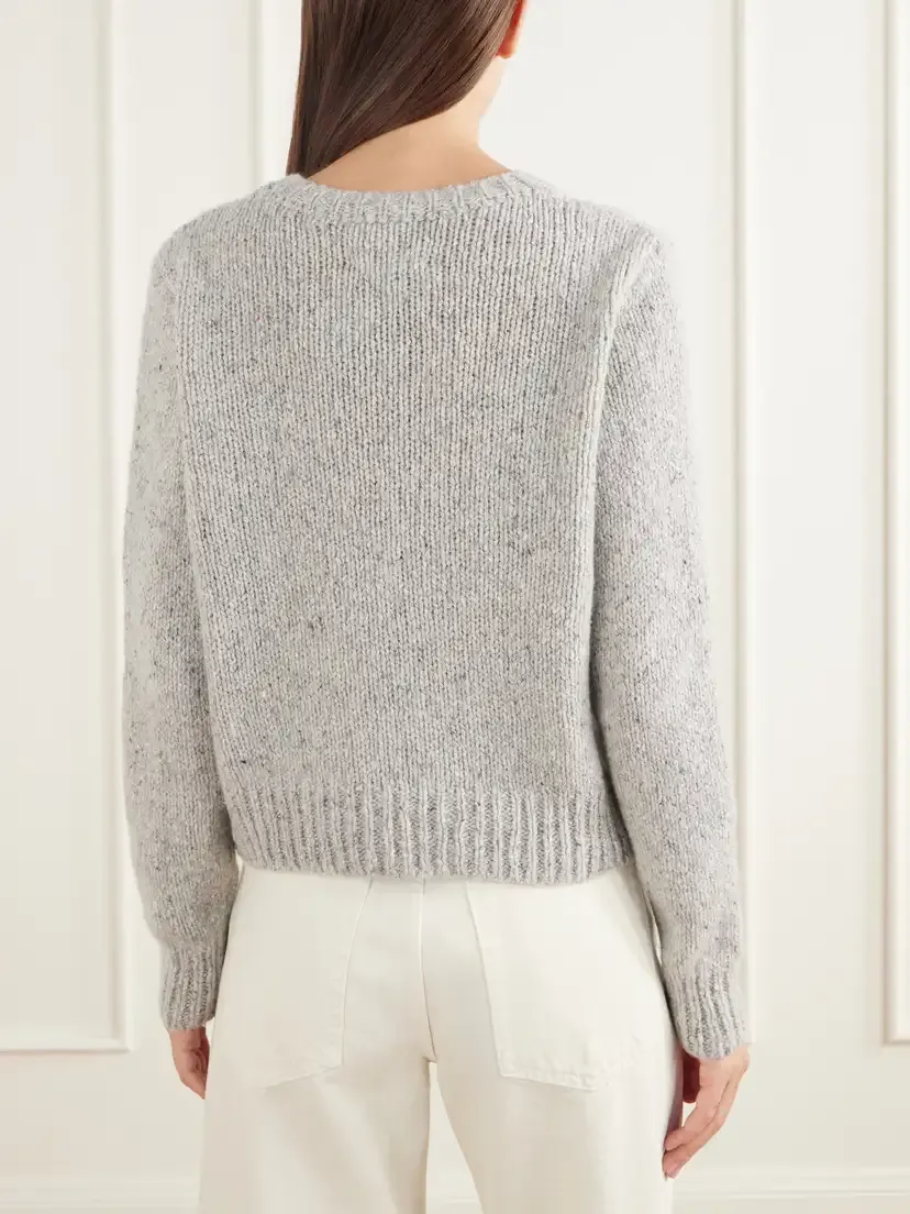 Suzie Kondi Selini Cropped Mottled Cashmere Sweater | Thumbnail 4
