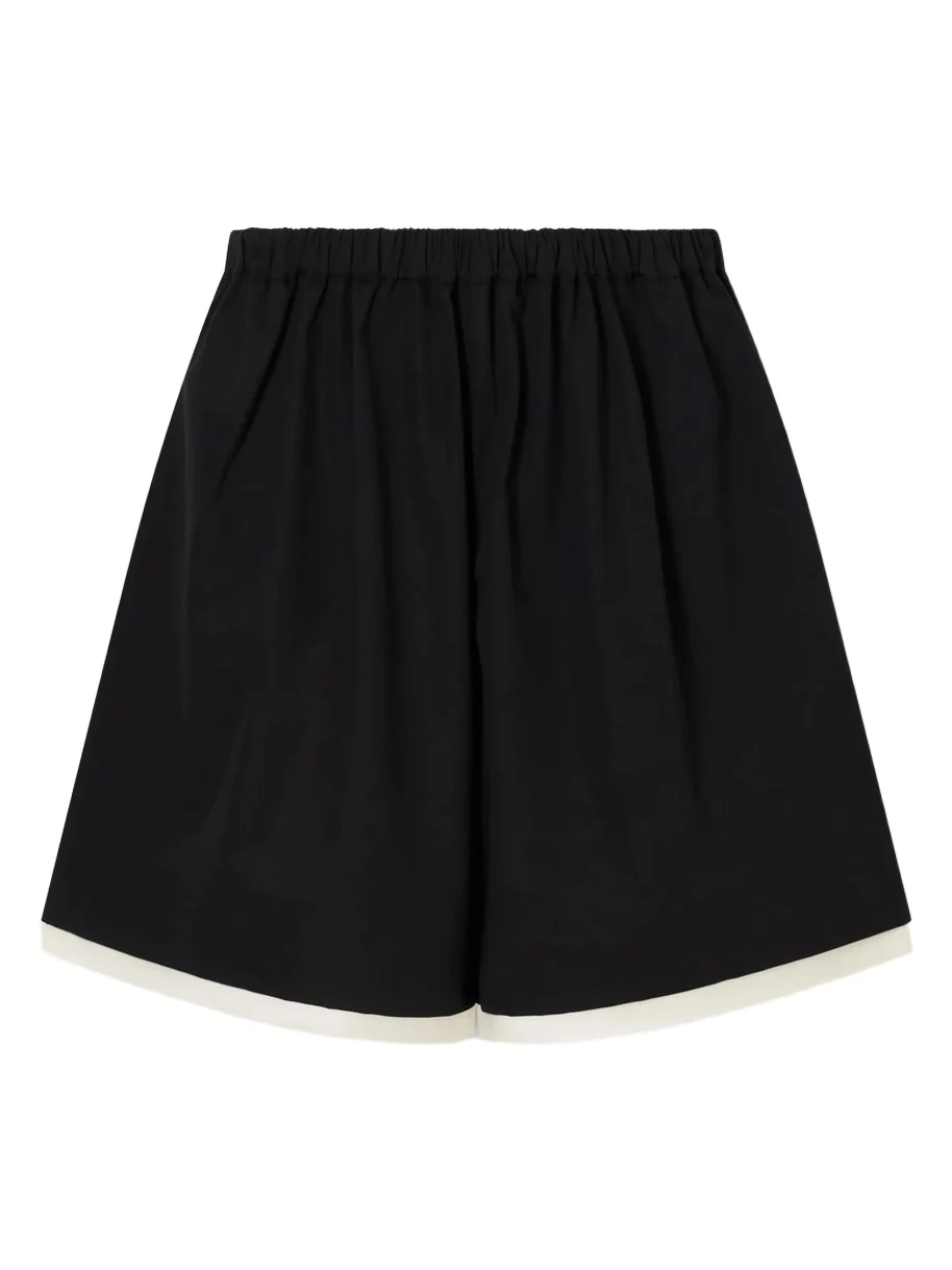 St. Agni Satin-trimmed Wool-twill Shorts
