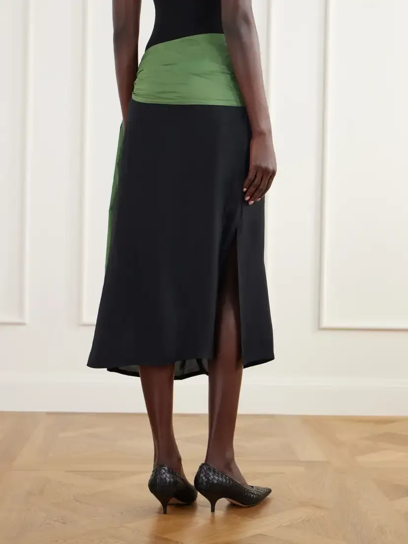 Polo Ralph Lauren Belted Crinkled Shell-trimmed Crepe Midi Skirt | Thumbnail 4 Polo Ralph Lauren Belted Crinkled Shell-trimmed Crepe Midi Skirt | Thumbnail 4