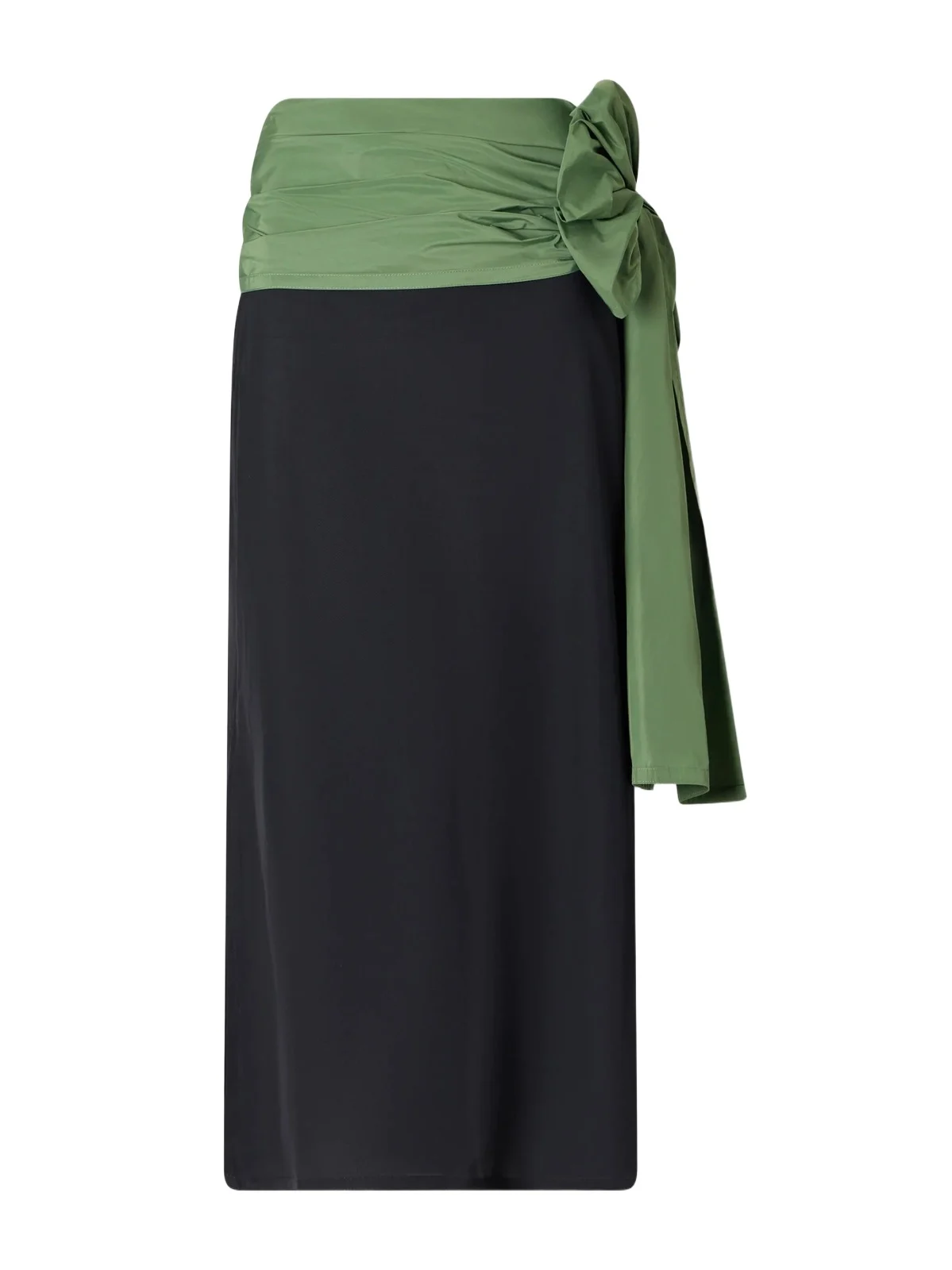 Polo Ralph Lauren Belted Crinkled Shell-trimmed Crepe Midi Skirt