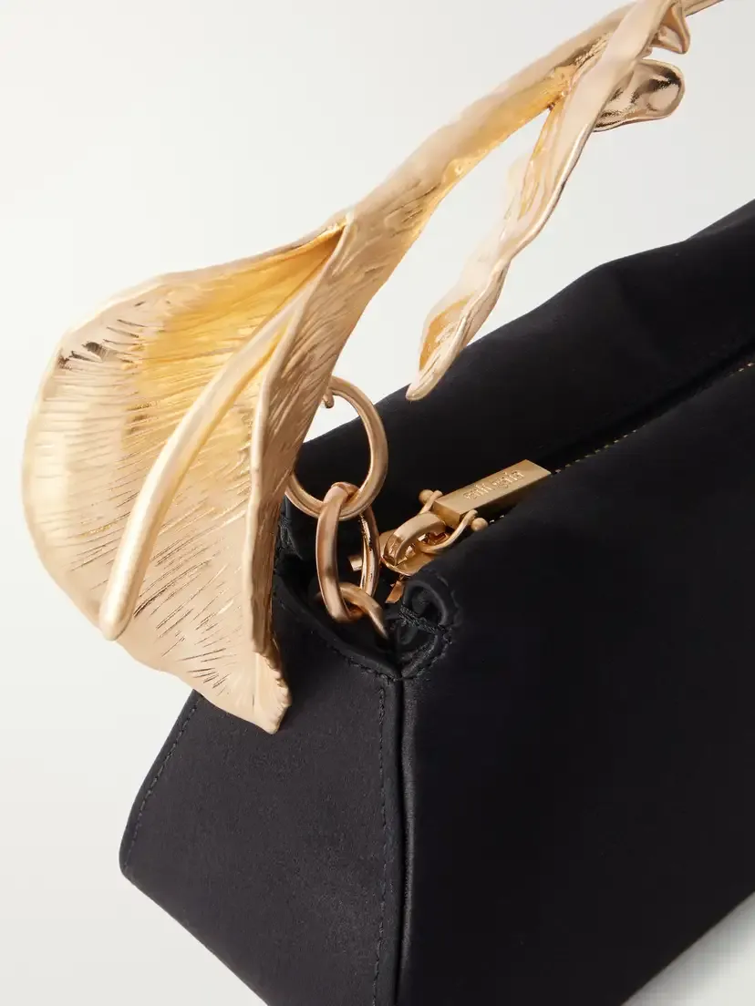 Cult Gaia Calla Gold-tone Floral-embellished Satin Top-handle Bag | Thumbnail 5 Cult Gaia Calla Gold-tone Floral-embellished Satin Top-handle Bag | Thumbnail 5