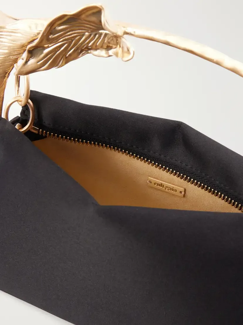 Cult Gaia Calla Gold-tone Floral-embellished Satin Top-handle Bag | Thumbnail 6 Cult Gaia Calla Gold-tone Floral-embellished Satin Top-handle Bag | Thumbnail 6