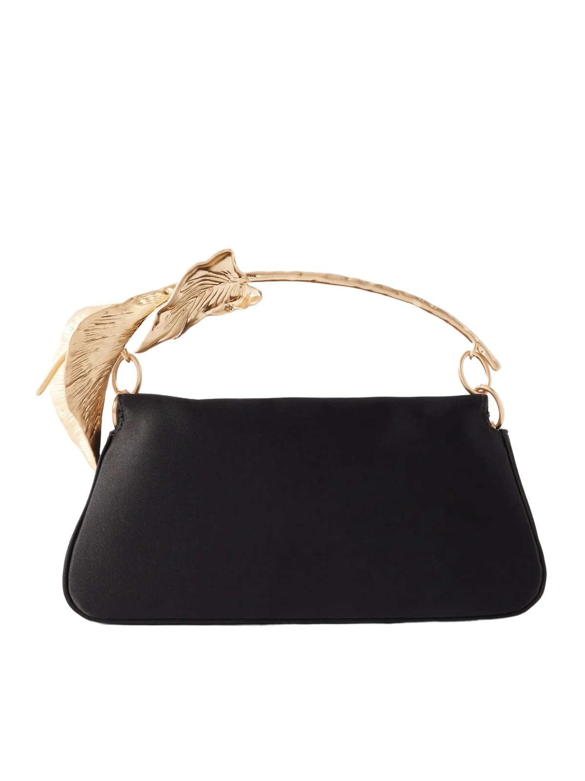 Calla Gold-tone Floral-embellished Satin Top-handle Bag Calla Gold-tone Floral-embellished Satin Top-handle Bag