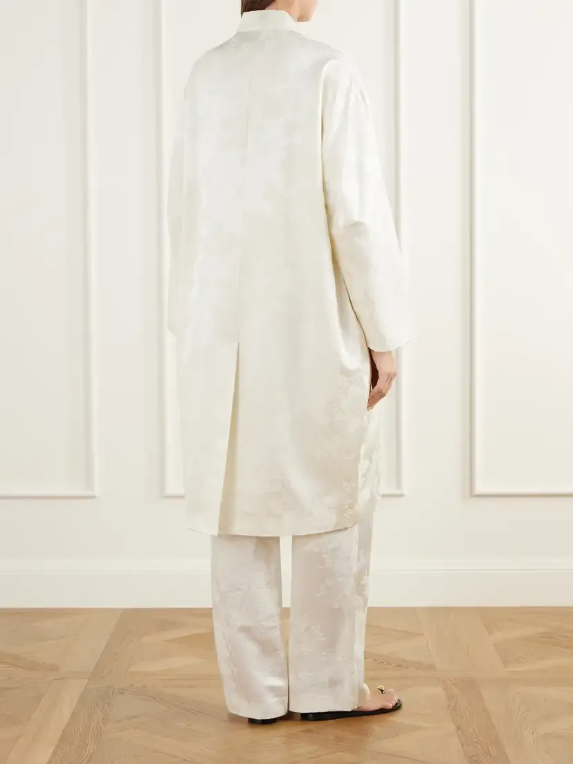 St. Agni Silk And Wool-blend Floral-jacquard Cloqué Coat | Thumbnail 4