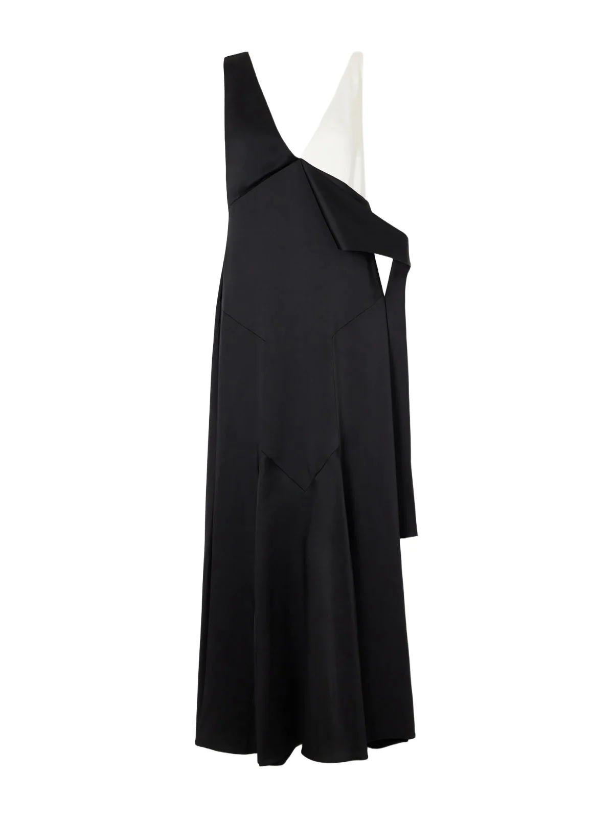 Two-tone Tie-detailed Satin Gown Two-tone Tie-detailed Satin Gown