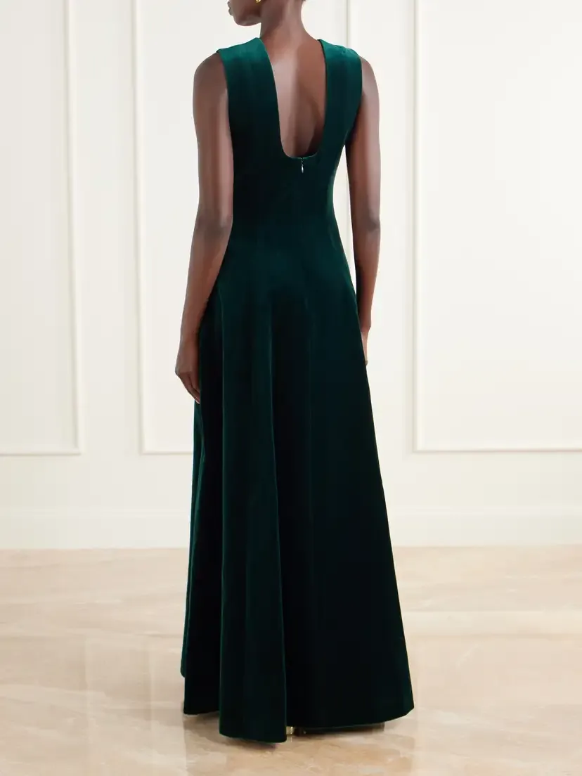 Emilia Wickstead Nodin Open-back Cotton-velvet Gown | Thumbnail 3 Emilia Wickstead Nodin Open-back Cotton-velvet Gown | Thumbnail 3