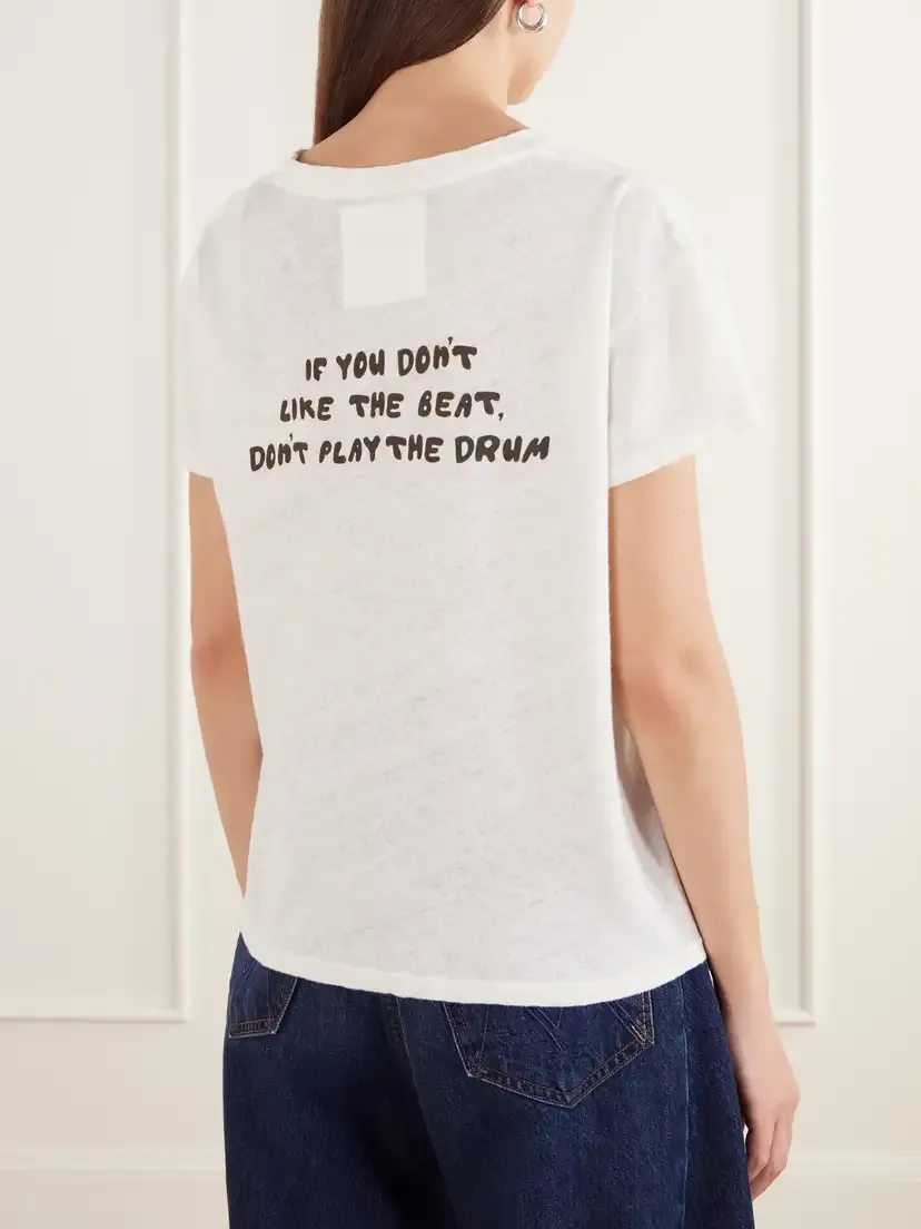 Mother The Sinful Printed Cotton And Linen-blend Jersey T-shirt | Thumbnail 4 Mother The Sinful Printed Cotton And Linen-blend Jersey T-shirt | Thumbnail 4