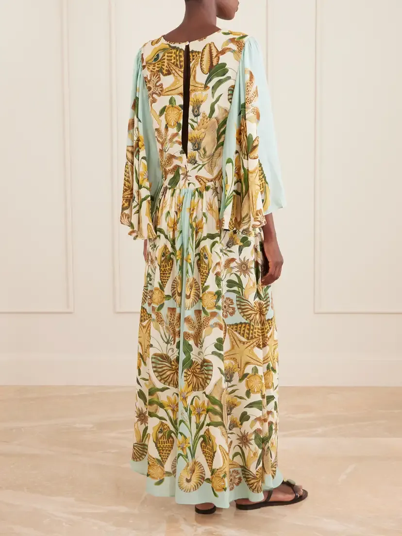 Farm Rio Marine Garden Floral-print Crepe De Chine Maxi Dress | Thumbnail 3 Farm Rio Marine Garden Floral-print Crepe De Chine Maxi Dress | Thumbnail 3