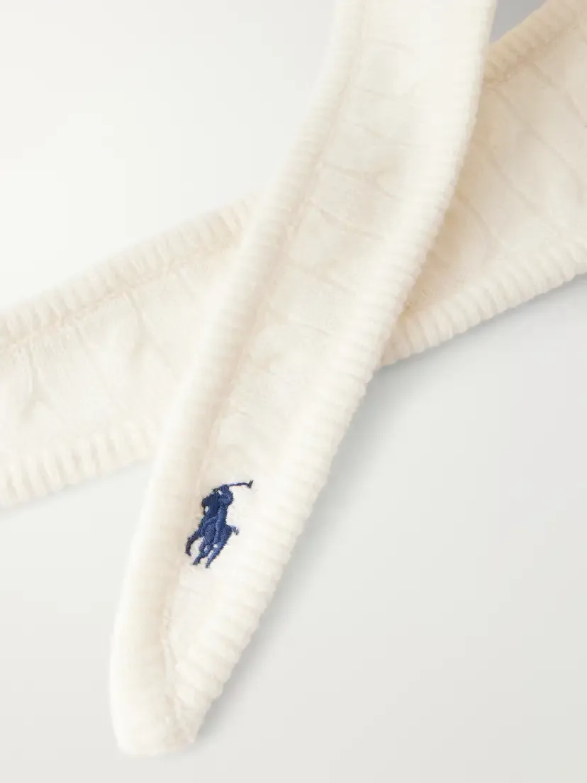 Polo Ralph Lauren Logo-embroidered Cable-knit Wool And Cashmere-blend Beanie - Neutrals | Thumbnail 2