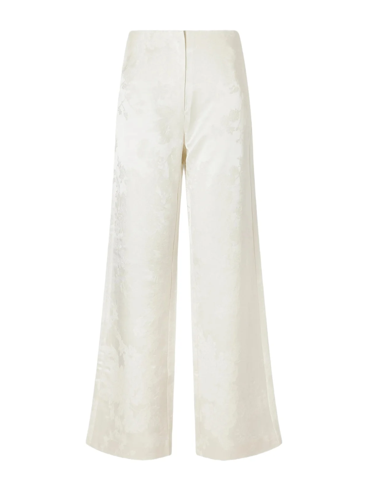 Wool And Silk-blend Floral-jacquard Cloqué Wide-leg Pants