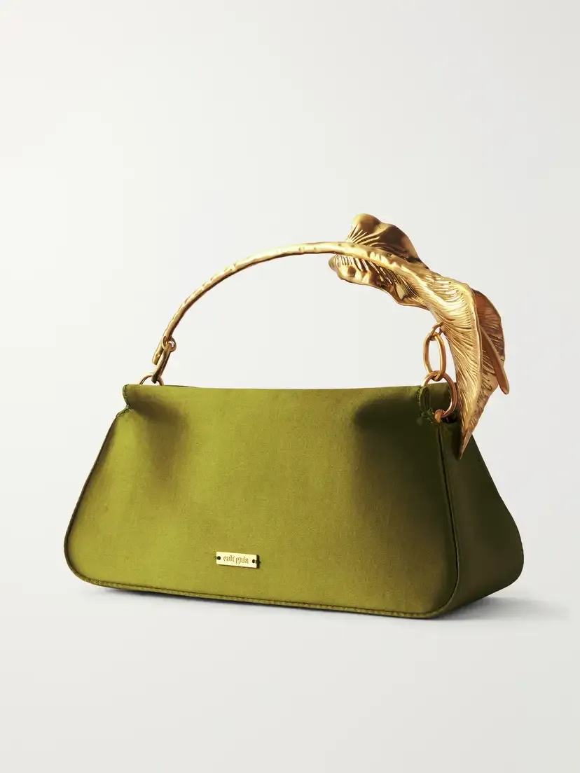 Cult Gaia Calla Gold-tone Floral-embellished Satin Top-handle Bag | Thumbnail 4 Cult Gaia Calla Gold-tone Floral-embellished Satin Top-handle Bag | Thumbnail 4