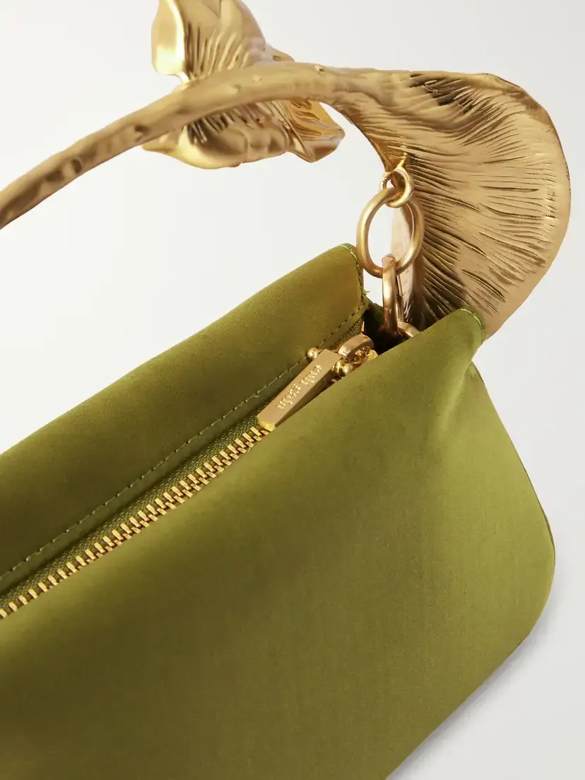 Cult Gaia Calla Gold-tone Floral-embellished Satin Top-handle Bag | Thumbnail 5 Cult Gaia Calla Gold-tone Floral-embellished Satin Top-handle Bag | Thumbnail 5