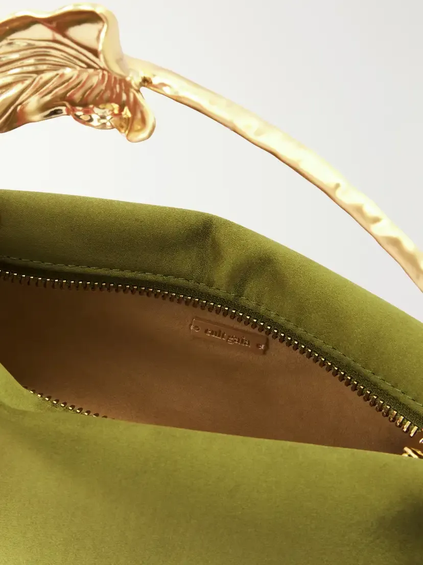 Cult Gaia Calla Gold-tone Floral-embellished Satin Top-handle Bag | Thumbnail 6 Cult Gaia Calla Gold-tone Floral-embellished Satin Top-handle Bag | Thumbnail 6