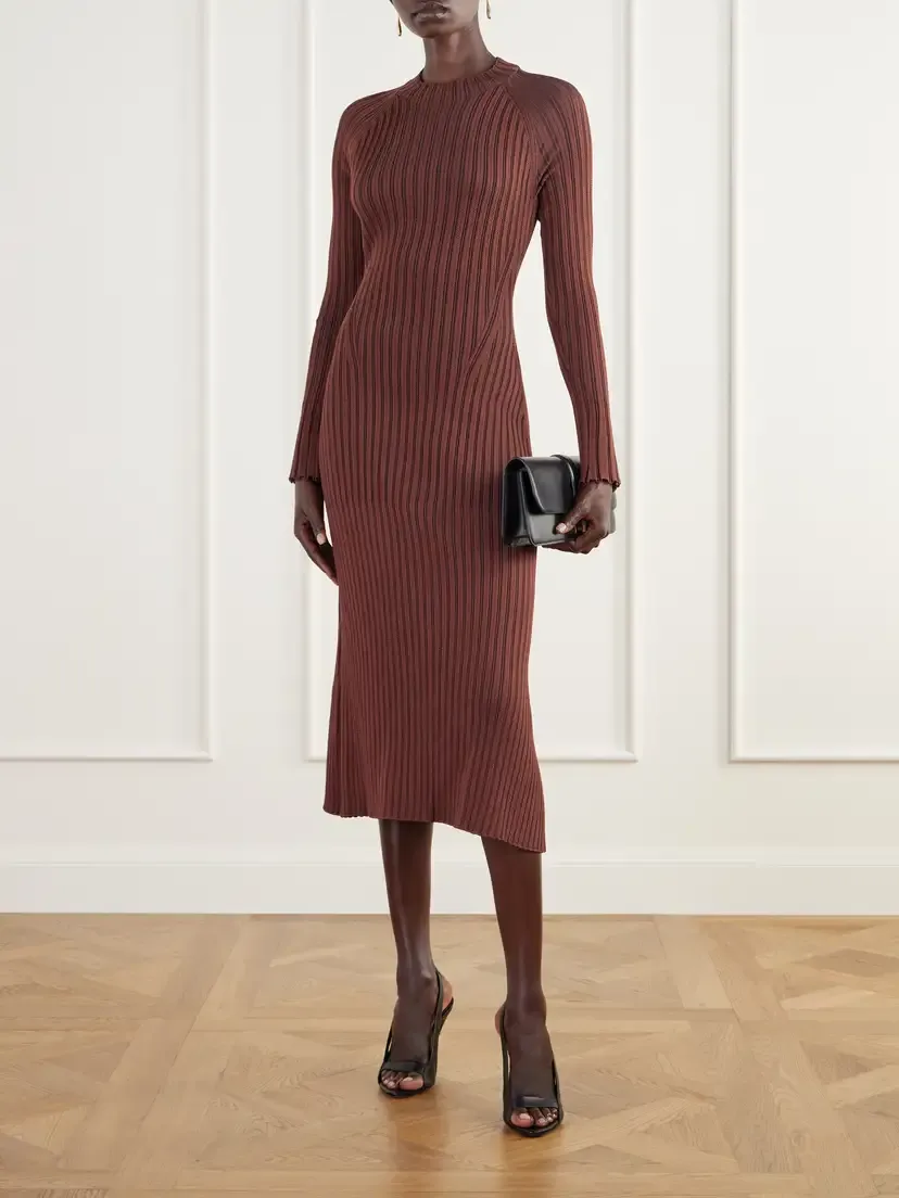 Proenza Schouler Roux Ribbed Midi Dress | Thumbnail 2 Proenza Schouler Roux Ribbed Midi Dress | Thumbnail 2