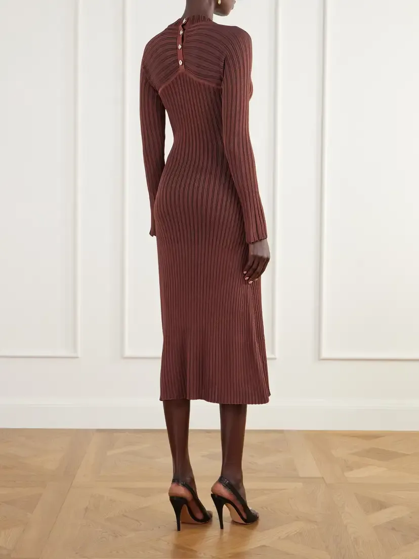 Proenza Schouler Roux Ribbed Midi Dress | Thumbnail 3 Proenza Schouler Roux Ribbed Midi Dress | Thumbnail 3