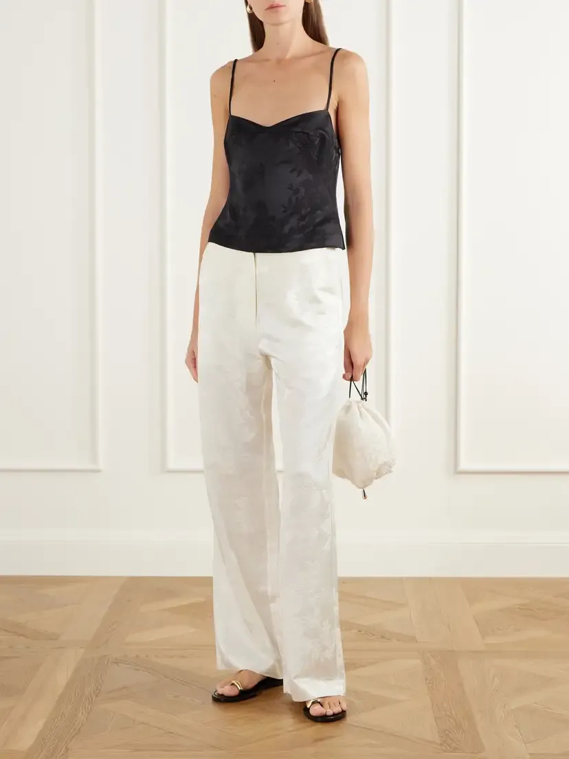 St. Agni Wool And Silk-blend Floral-jacquard Cloqué Cami | Thumbnail 2