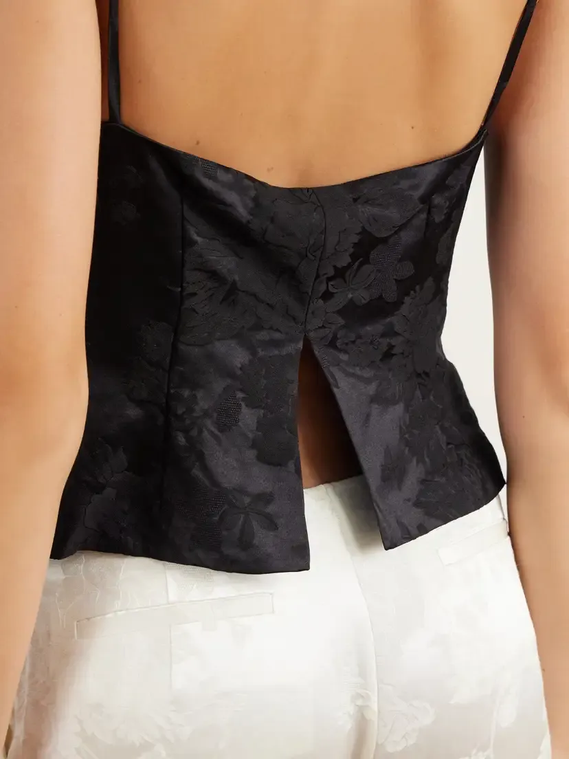 St. Agni Wool And Silk-blend Floral-jacquard Cloqué Cami | Thumbnail 5
