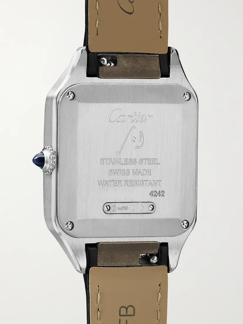 Cartier Santos-dumont Small 38mm 18-karat Rose Gold, Stainless Steel And Alligator Watch - Gray | Thumbnail 4 Cartier Santos-dumont Small 38mm 18-karat Rose Gold, Stainless Steel And Alligator Watch - Gray | Thumbnail 4