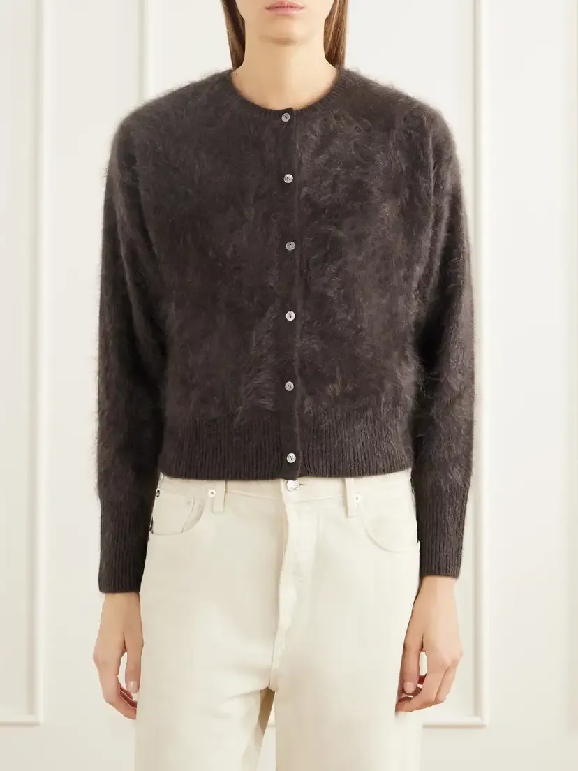 Almada Brushed Organic Cashmere Cardigan | Thumbnail 3