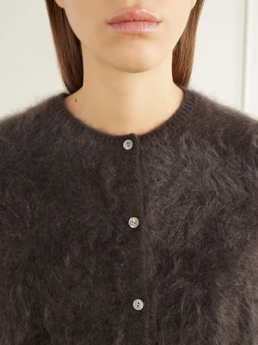 Almada Brushed Organic Cashmere Cardigan | Thumbnail 5