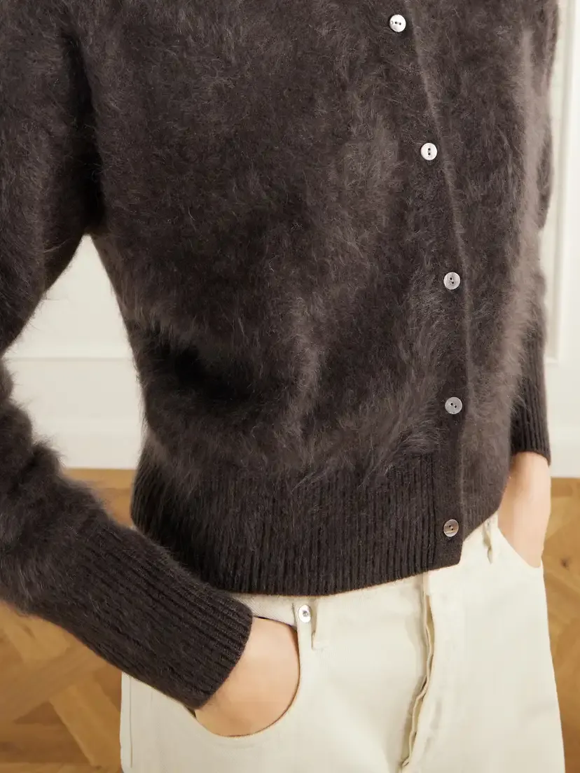 Almada Brushed Organic Cashmere Cardigan | Thumbnail 6