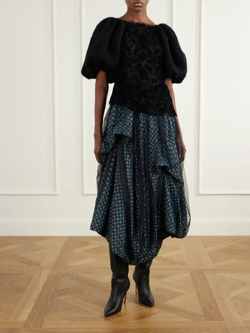 Pauline Dujancourt Eli Asymmetric Embroidered-chiffon Maxi Skirt | Thumbnail 2 Pauline Dujancourt Eli Asymmetric Embroidered-chiffon Maxi Skirt | Thumbnail 2