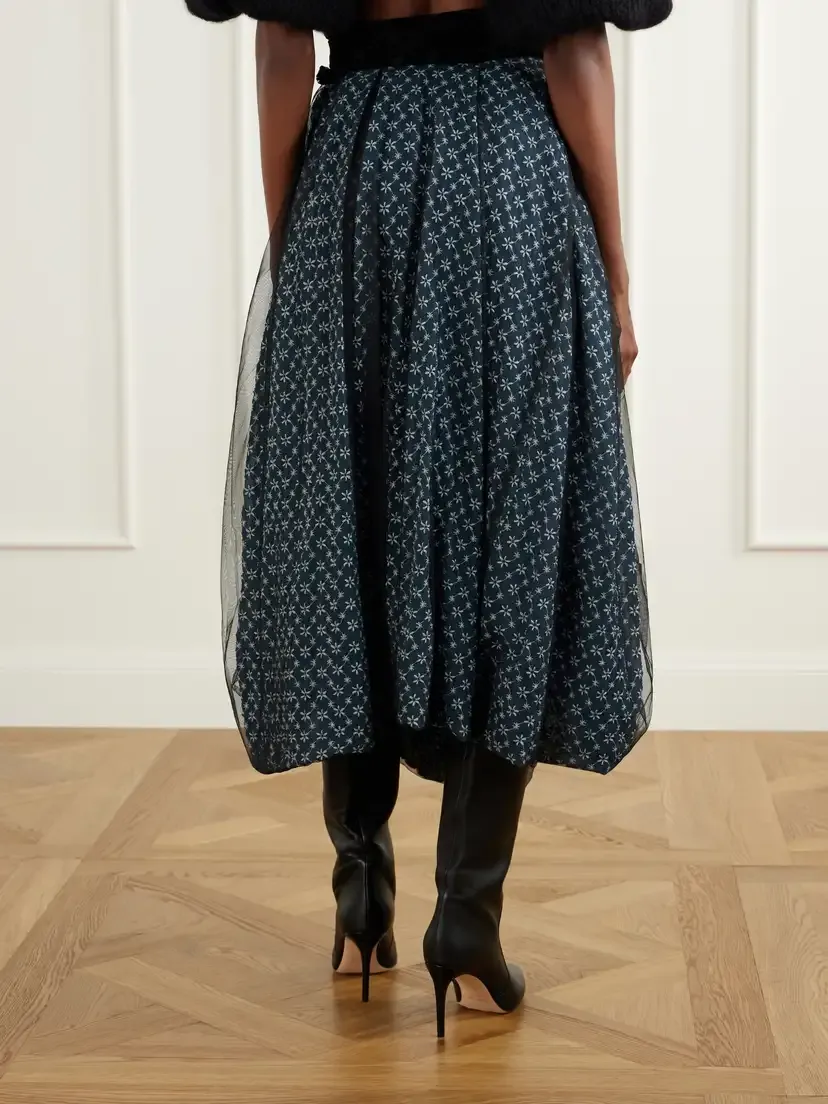 Pauline Dujancourt Eli Asymmetric Embroidered-chiffon Maxi Skirt | Thumbnail 4 Pauline Dujancourt Eli Asymmetric Embroidered-chiffon Maxi Skirt | Thumbnail 4
