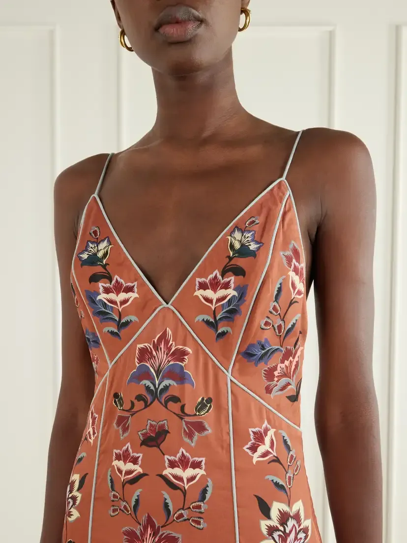 Farm Rio Floral Beauty Tapestry Floral-print Satin-twill Maxi Dress | Thumbnail 4 Farm Rio Floral Beauty Tapestry Floral-print Satin-twill Maxi Dress | Thumbnail 4