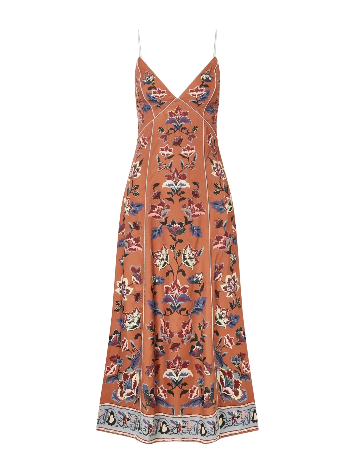 Farm Rio Floral Beauty Tapestry Floral-print Satin-twill Maxi Dress
