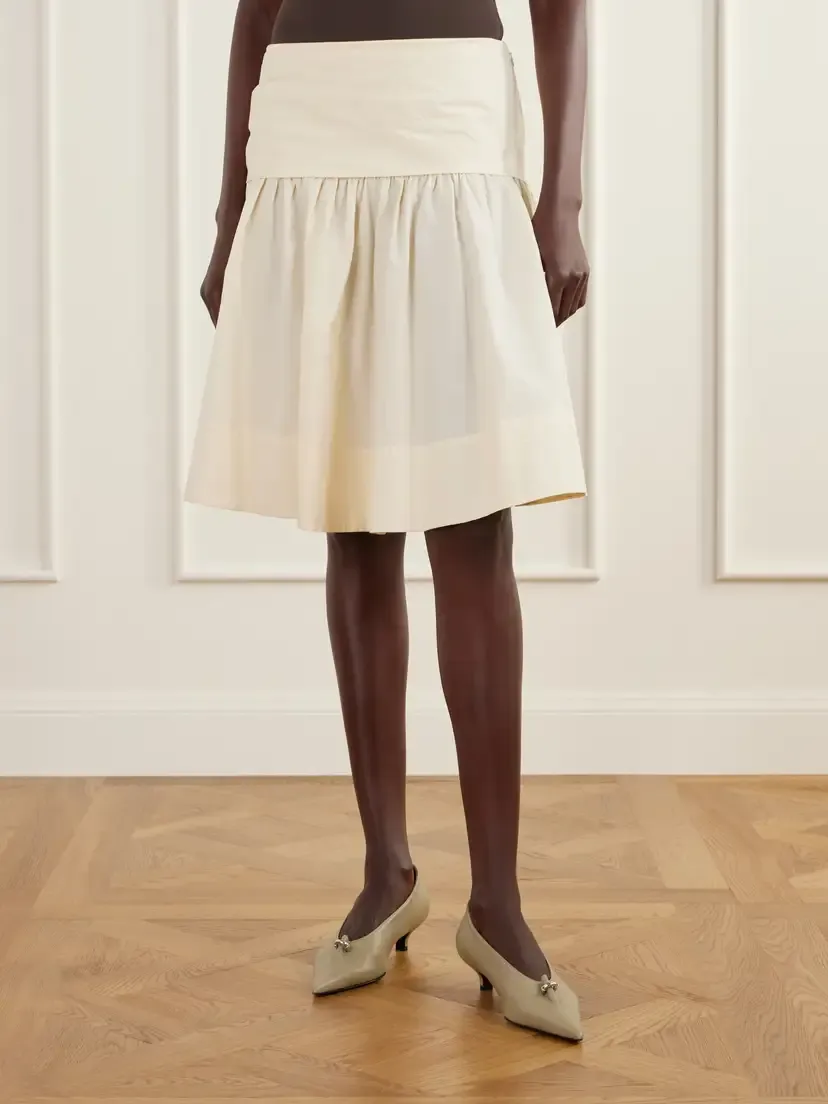 St. Agni Gathered Cotton-poplin Knee-length Skirt | Thumbnail 3 St. Agni Gathered Cotton-poplin Knee-length Skirt | Thumbnail 3