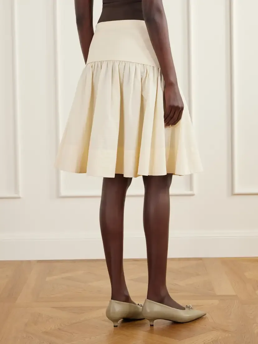 St. Agni Gathered Cotton-poplin Knee-length Skirt | Thumbnail 4 St. Agni Gathered Cotton-poplin Knee-length Skirt | Thumbnail 4