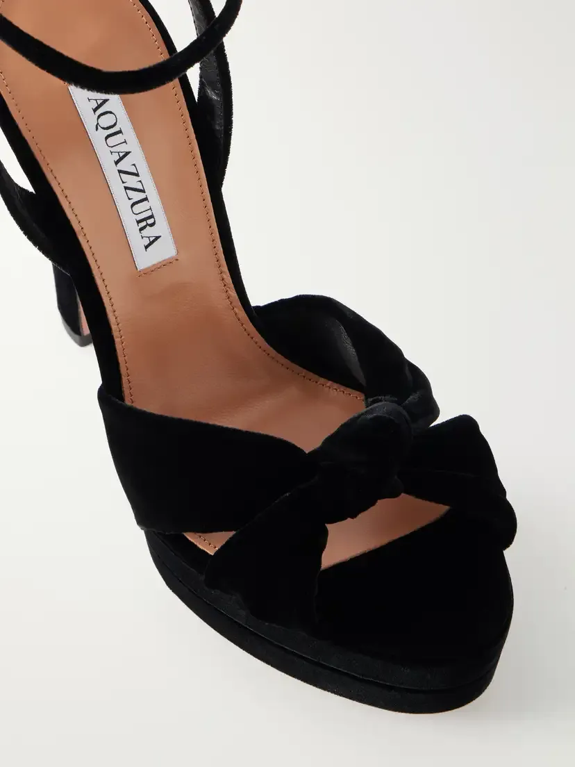 Aquazzura Cupid Plateau 130 Velvet Sandals | Thumbnail 5 Aquazzura Cupid Plateau 130 Velvet Sandals | Thumbnail 5