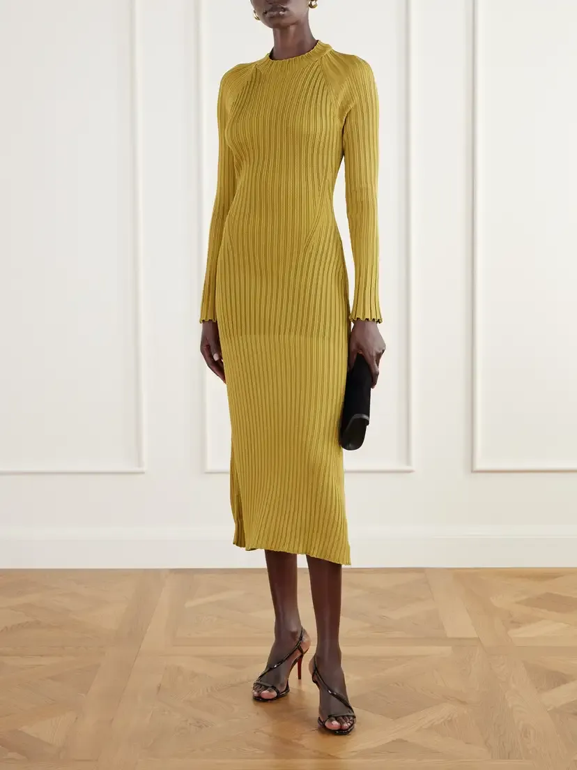 Proenza Schouler Roux Ribbed Midi Dress | Thumbnail 2 Proenza Schouler Roux Ribbed Midi Dress | Thumbnail 2