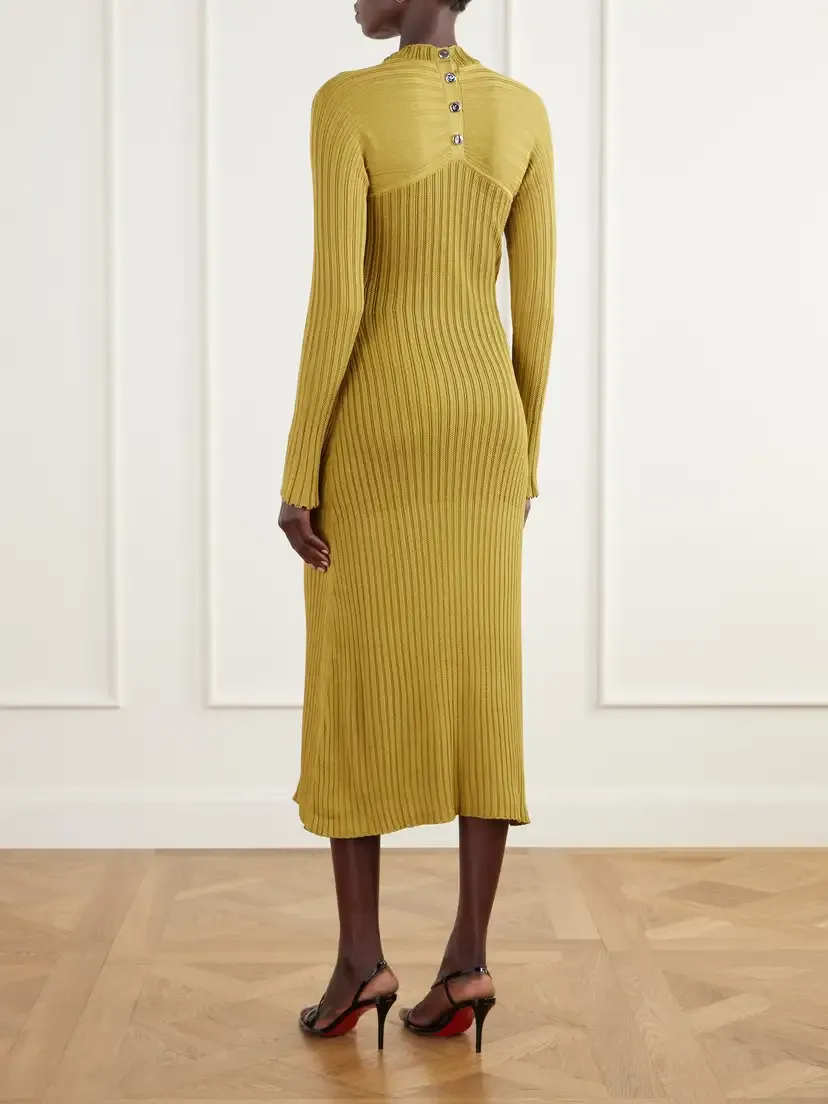 Proenza Schouler Roux Ribbed Midi Dress | Thumbnail 3 Proenza Schouler Roux Ribbed Midi Dress | Thumbnail 3
