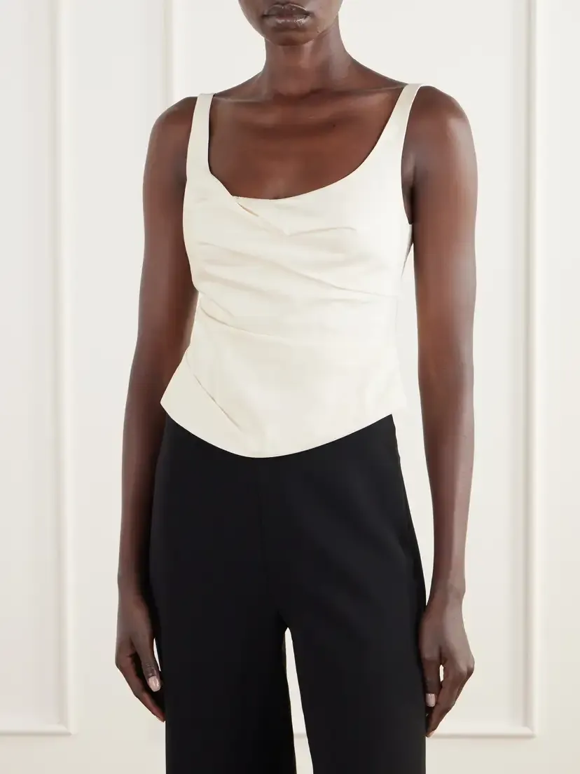 St. Agni Draped Tussah Silk-blend Bustier Top | Thumbnail 3 St. Agni Draped Tussah Silk-blend Bustier Top | Thumbnail 3