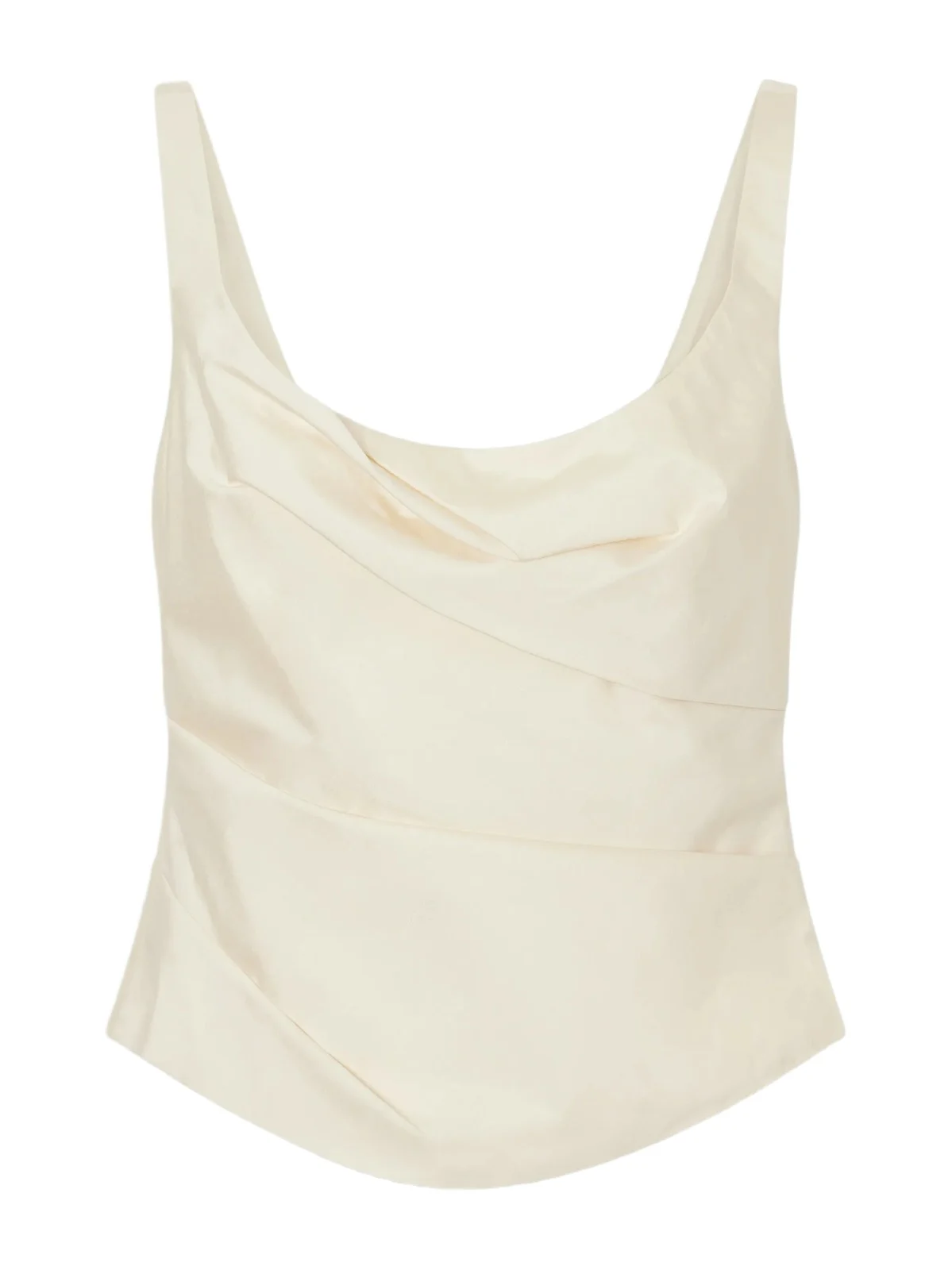 St. Agni Draped Tussah Silk-blend Bustier Top