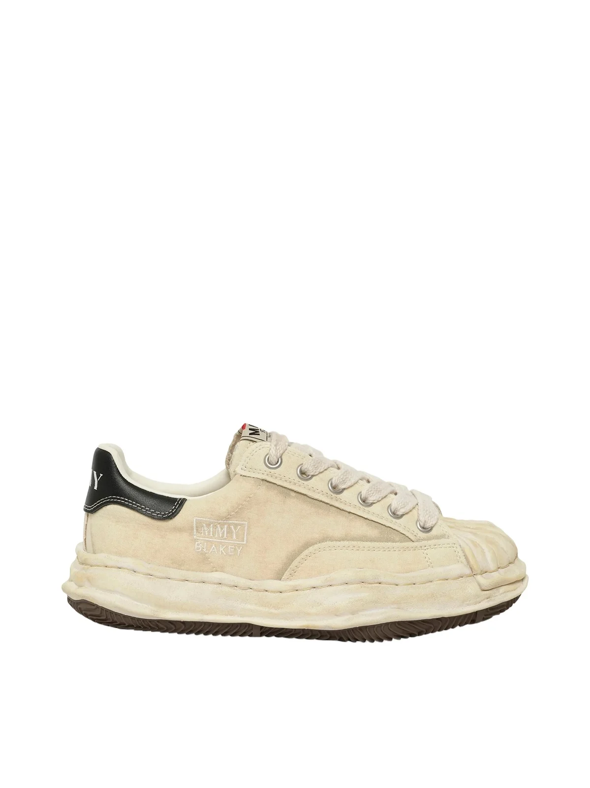 Maison MIHARA YASUHIRO Blakey Bleached Canvas Low Top Sneakers