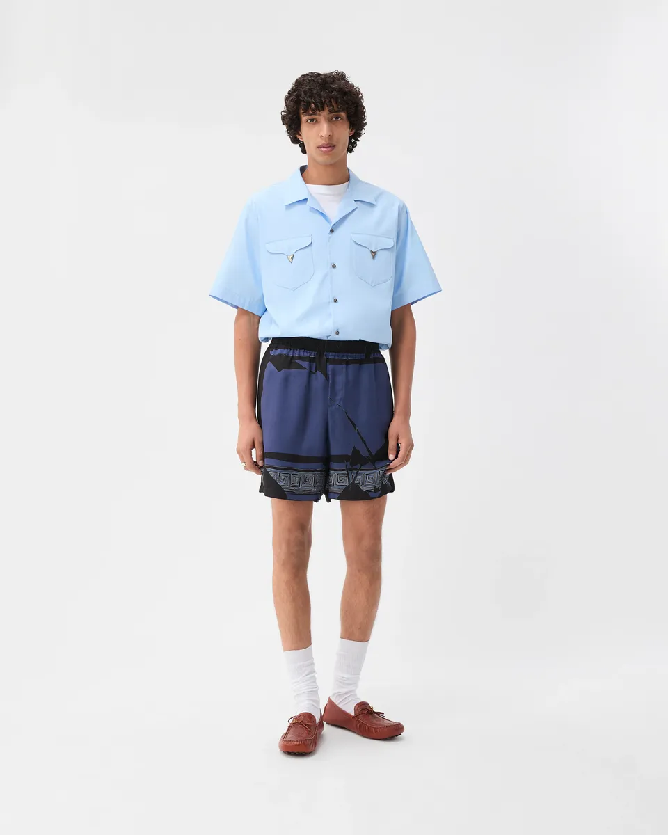 Versace Printed Silk Twill Shorts | Thumbnail 2