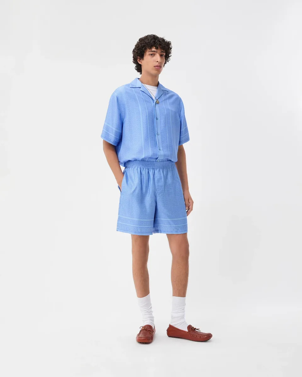 Versace Printed Silk Twill Shorts | Thumbnail 2