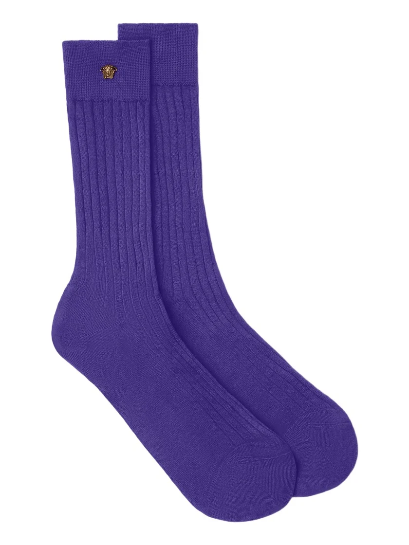 Versace Silk & Cotton Ribbed Socks