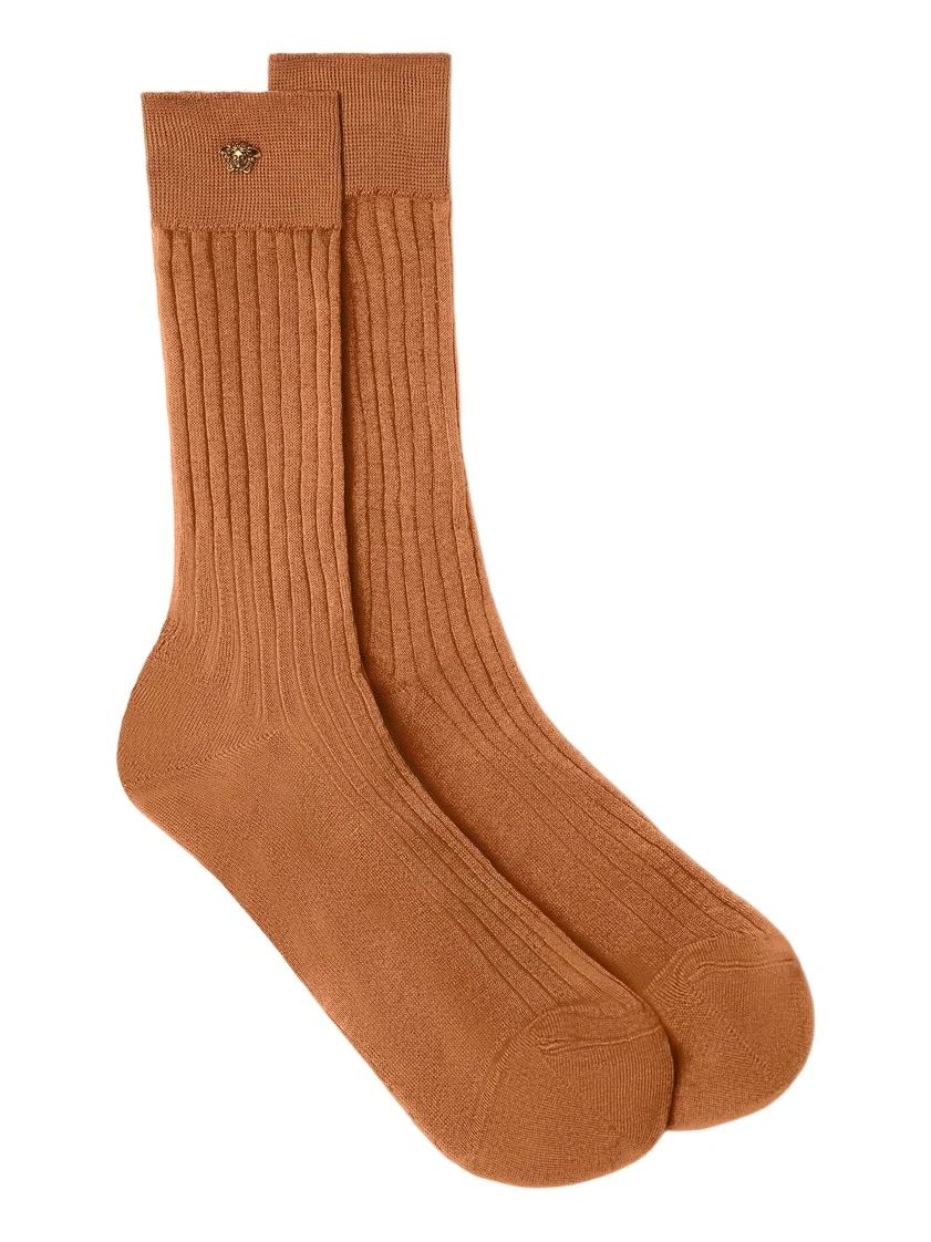 Versace Silk & Cotton Ribbed Socks