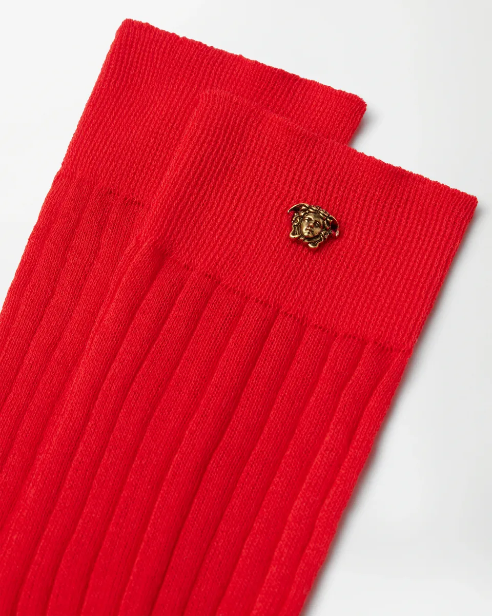 Versace Silk & Cotton Ribbed Socks | Thumbnail 2