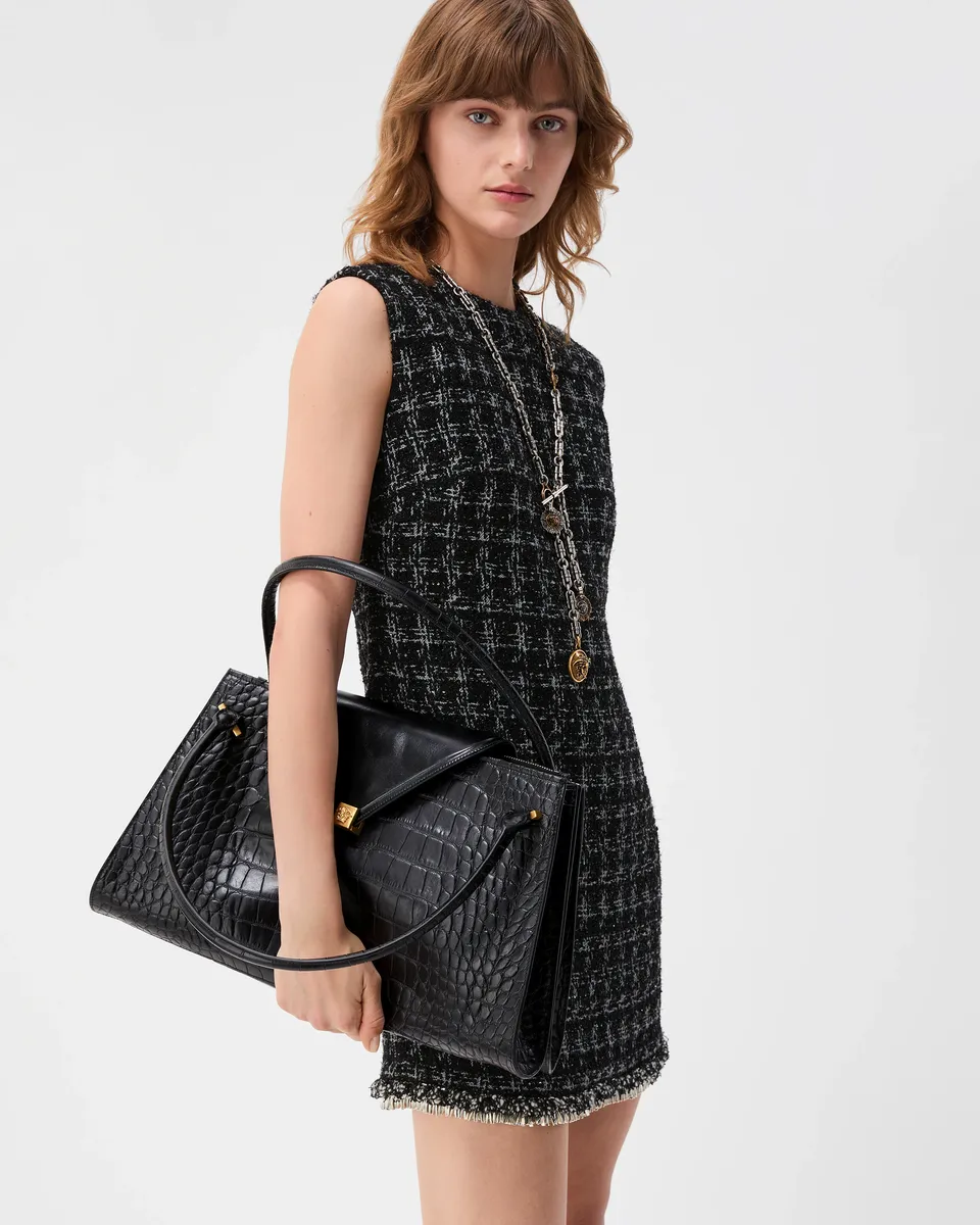 Versace Severine Croc-Effect Leather Large Shoulder Bag | Thumbnail 2 Versace Severine Croc-Effect Leather Large Shoulder Bag | Thumbnail 2