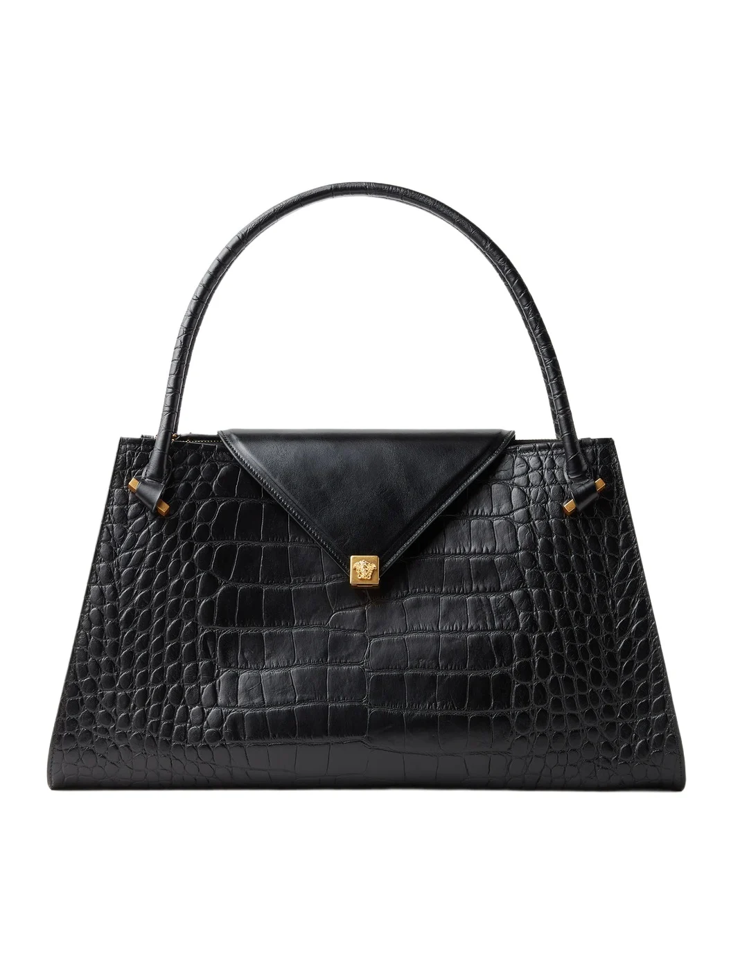 Versace Severine Croc-Effect Leather Large Shoulder Bag