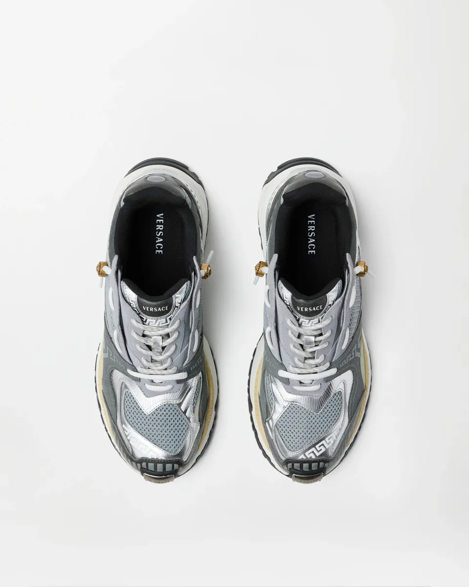 Versace Icaro Suede, Mesh & Leather Sneakers | Thumbnail 2 Versace Icaro Suede, Mesh & Leather Sneakers | Thumbnail 2