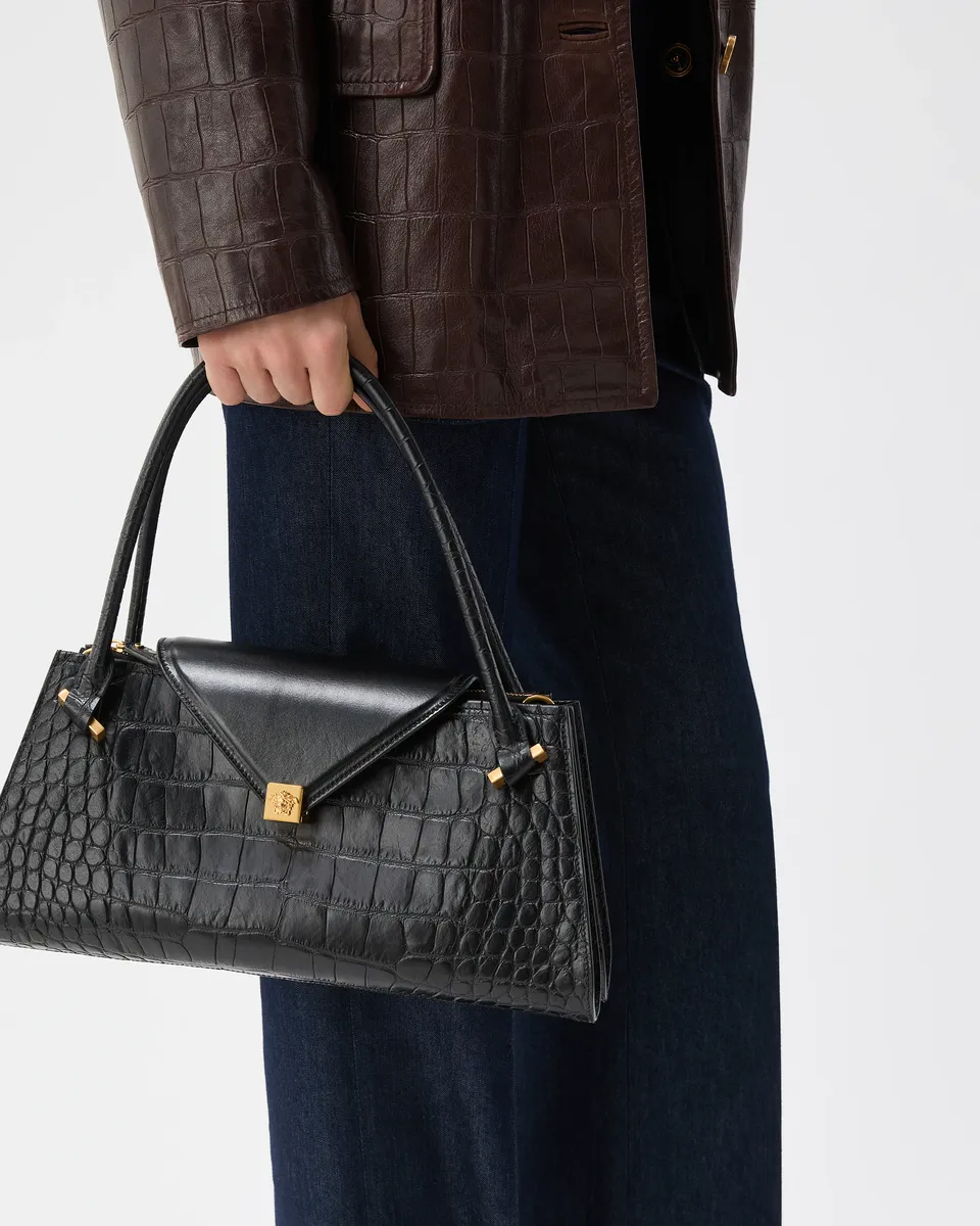Versace Severine Croc-Effect Leather Shoulder Bag | Thumbnail 2 Versace Severine Croc-Effect Leather Shoulder Bag | Thumbnail 2