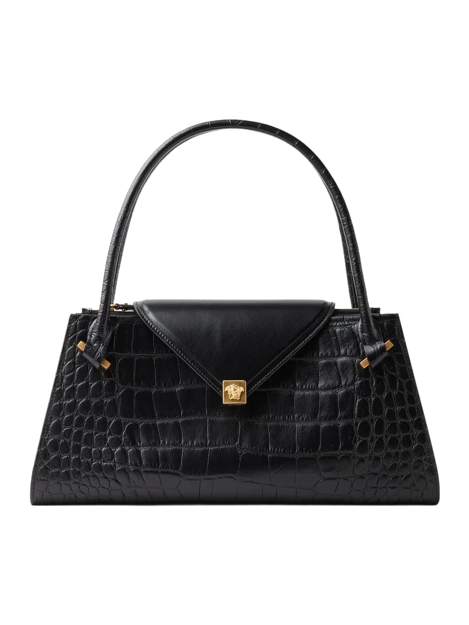 Versace Severine Croc-Effect Leather Shoulder Bag
