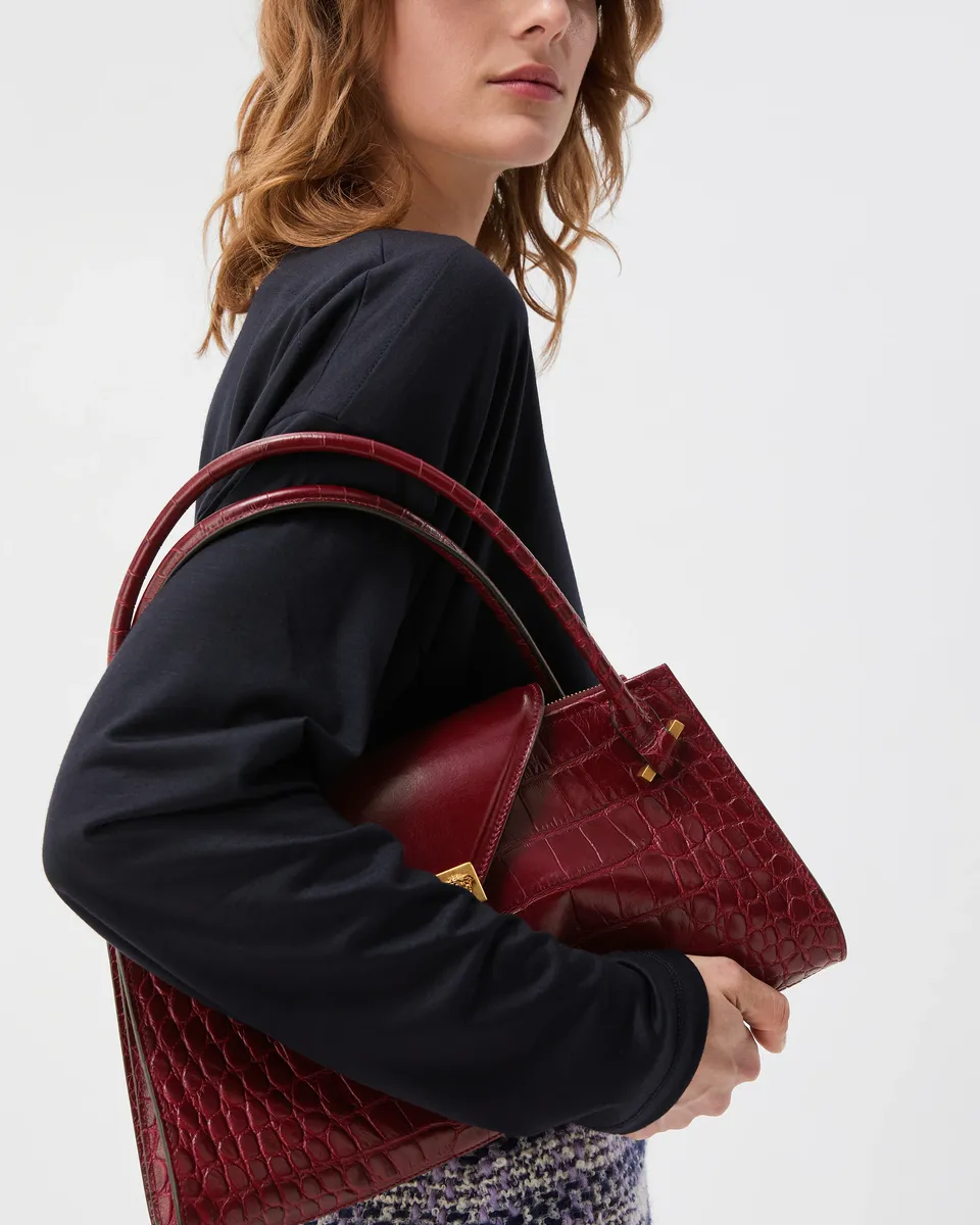 Versace Severine Croc-Effect Leather Shoulder Bag | Thumbnail 2 Versace Severine Croc-Effect Leather Shoulder Bag | Thumbnail 2