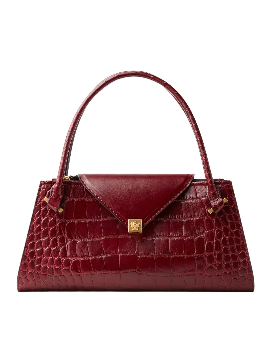 Versace Severine Croc-Effect Leather Shoulder Bag