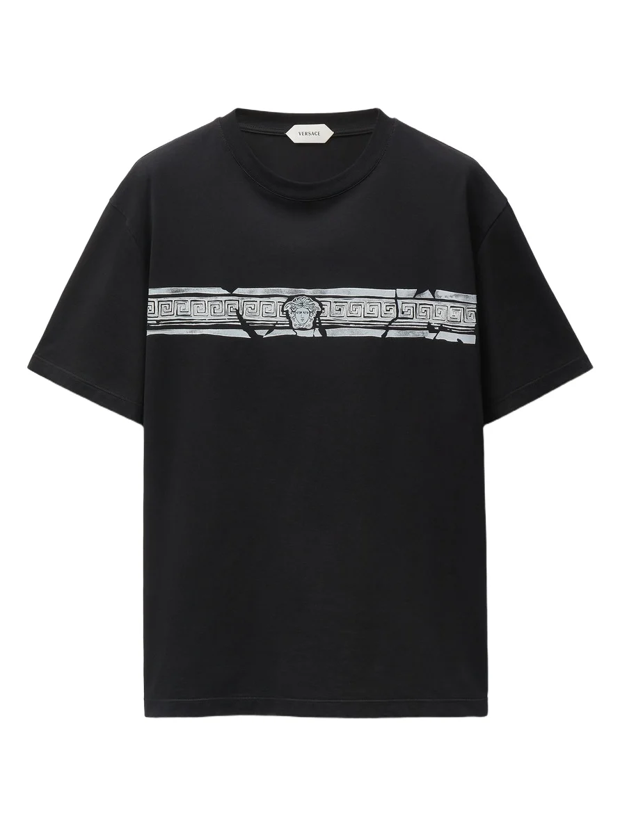 Versace Printed Cotton-Jersey Regular T-Shirt